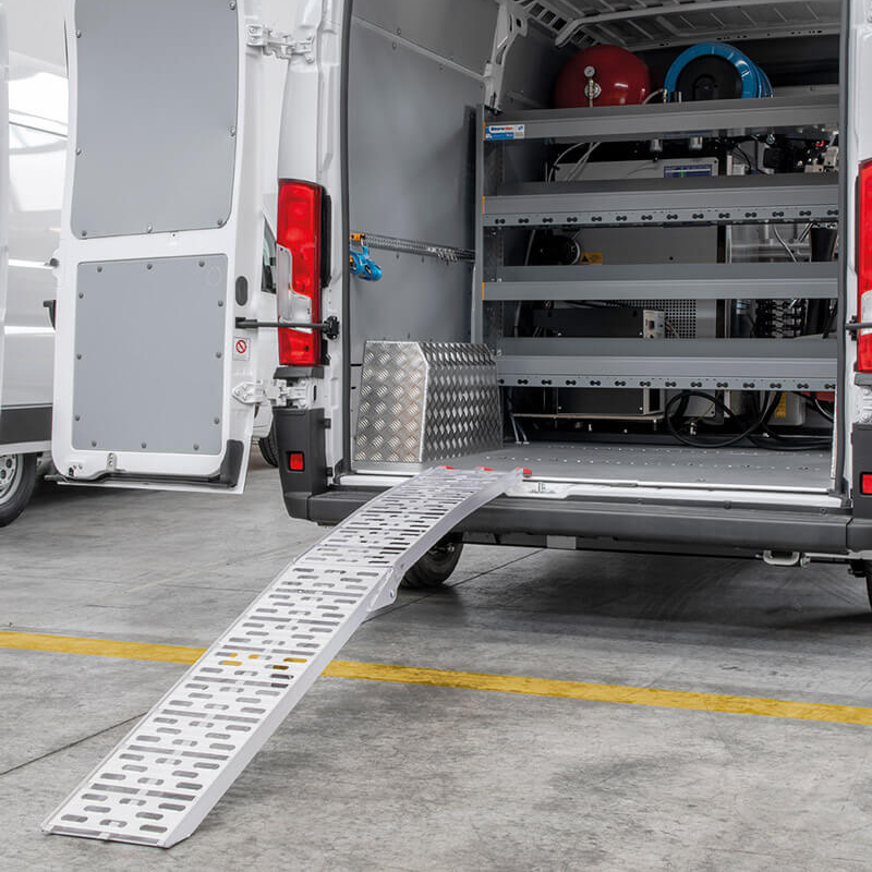 Opvouwbare aluminium oprijplaat