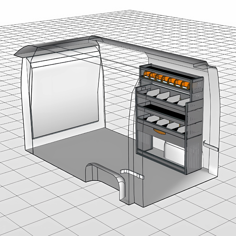 Module Ford Transit | L2 - Lades - Rechts schuinaanzicht.
