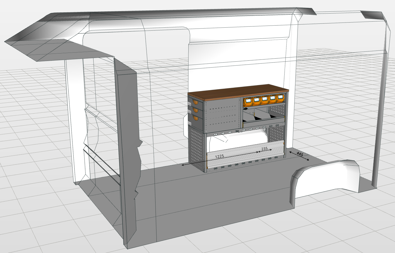 Werkbankmodule met turned module