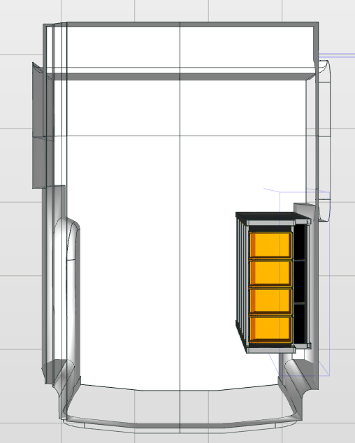Module Opel Vivaro | L1 - Basis - Rechts bovenaanzicht.