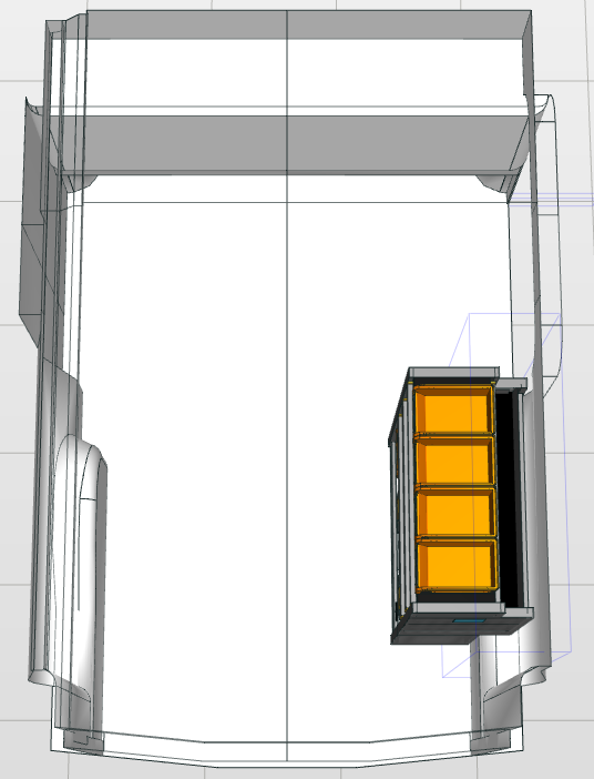 Module Fiat Scudo | L1 - Koffers - Rechts bovenaanzicht.