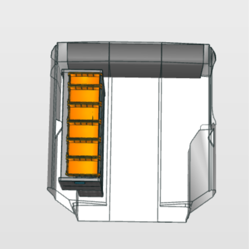 Module Peugeot Bipper | L1H1 - Basis - Links bovenaanzicht.