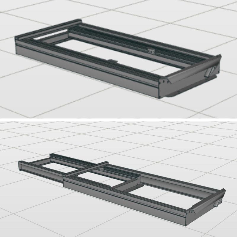 Uittrekbaar Frame Kort (1.016x445mm)